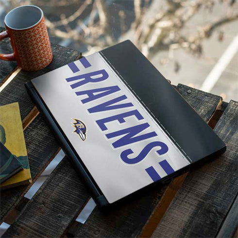 NFL Baltimore Ravens White Striped MSI GS65 Stealth Laptop Skin