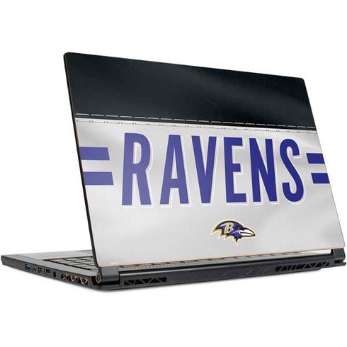 NFL Baltimore Ravens White Striped MSI GS65 Stealth Laptop Skin