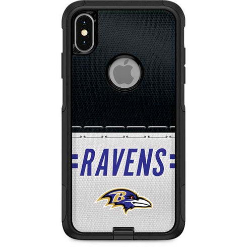 NFL Baltimore Ravens White Striped Otterbox Commuter iPhone Skin