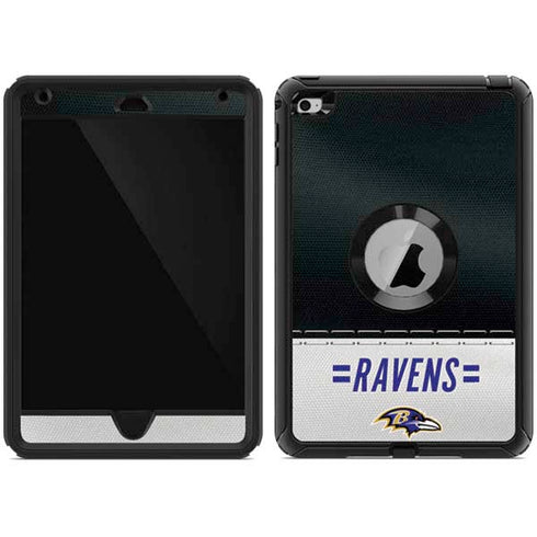 NFL Baltimore Ravens White Striped Otterbox Defender iPad Skin