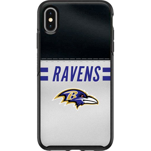 NFL Baltimore Ravens White Striped Otterbox Symmetry iPhone Skin