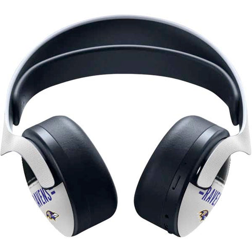 NFL Baltimore Ravens White Striped PULSE 3D Wireless Headset for PS5 Skin