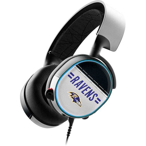 NFL Baltimore Ravens White Striped SteelSeries Arctis 3 Skin
