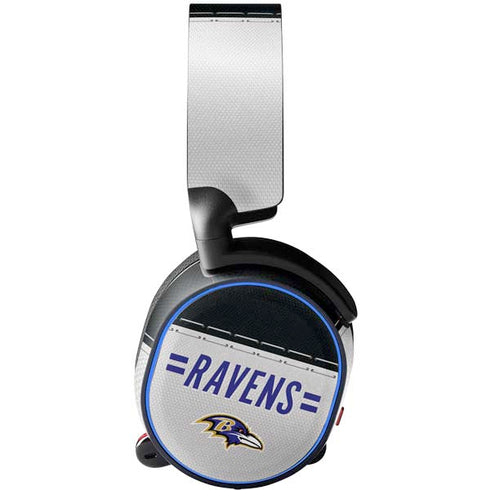 NFL Baltimore Ravens White Striped SteelSeries Arctis 3 Skin