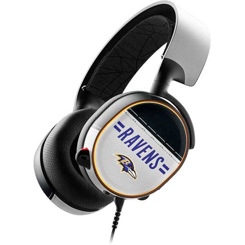 NFL Baltimore Ravens White Striped SteelSeries Arctis 5 Skin