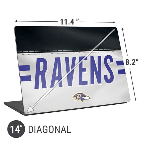 NFL Baltimore Ravens White Striped Universal Laptop 14in (11.4 x 8.2in) Skin