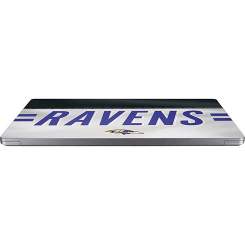 NFL Baltimore Ravens White Striped Universal Laptop 16.6in (13.4 x 9.7in) Skin