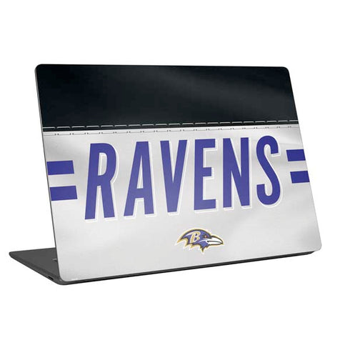 NFL Baltimore Ravens White Striped Universal Laptop 16in (13 x 9.4in) Skin