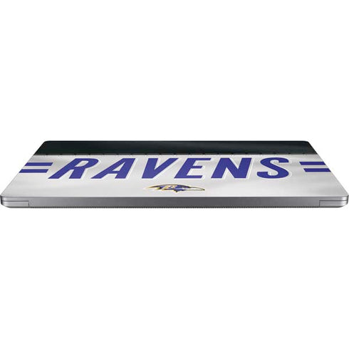 NFL Baltimore Ravens White Striped Universal Laptop 16in (13 x 9.4in) Skin