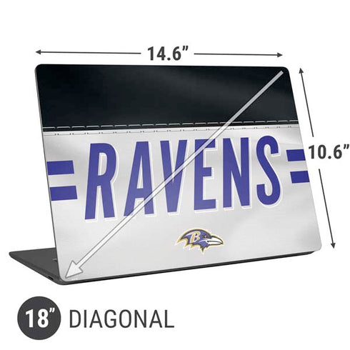 NFL Baltimore Ravens White Striped Universal Laptop 18in (14.6 x 10.6in) Skin