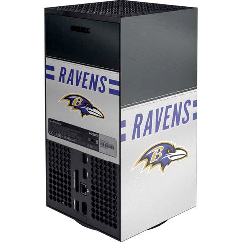 NFL Baltimore Ravens White Striped Xbox Series X Console Skin