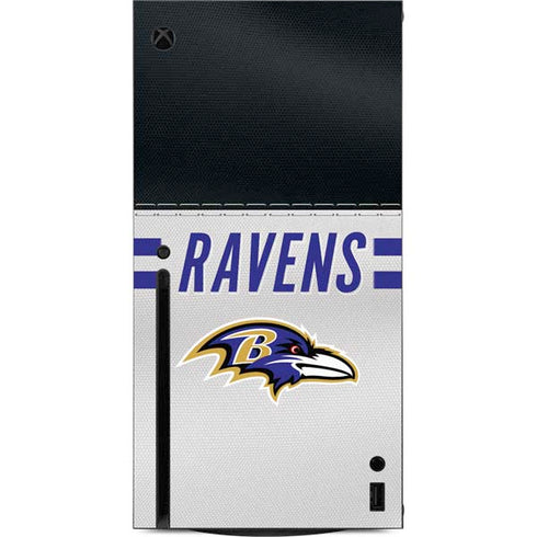 NFL Baltimore Ravens White Striped Xbox Series X Console Skin