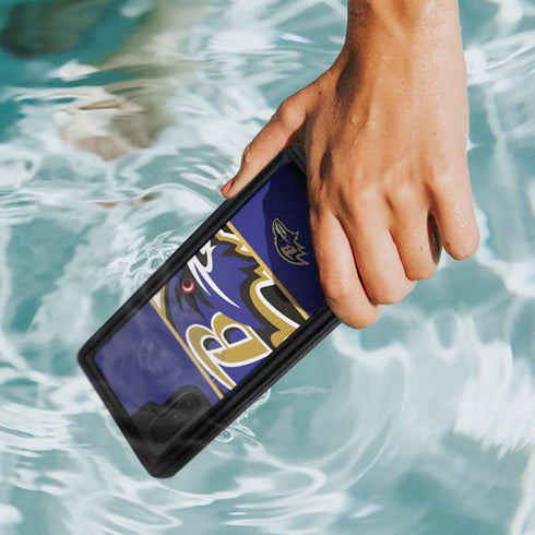 NFL Baltimore Ravens Zone Block Galaxy Note 10 Waterproof Case
