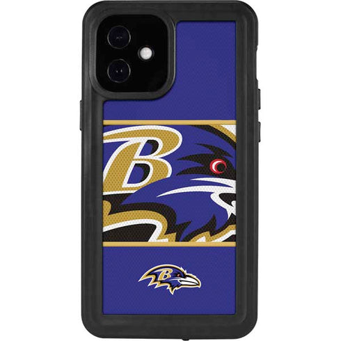 NFL Baltimore Ravens Zone Block iPhone 12 Mini Waterproof Case