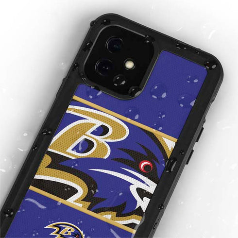 NFL Baltimore Ravens Zone Block iPhone 12 Mini Waterproof Case