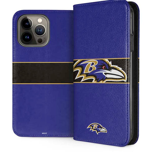 NFL Baltimore Ravens Zone Block iPhone 15 Pro Max Folio Case