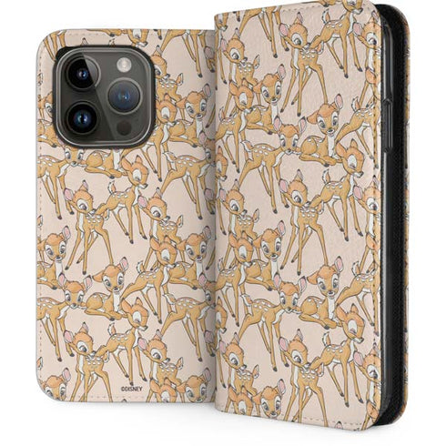 Disney Bambi Character Pattern iPhone 14 Pro Folio Case