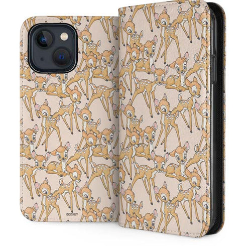 Disney Bambi Character Pattern iPhone 15 Plus Folio Case