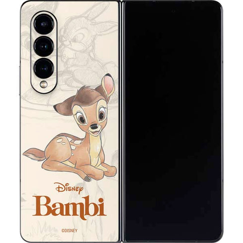 Disney Bambi Sketched Portrait Galaxy Z Fold4 5G Skin