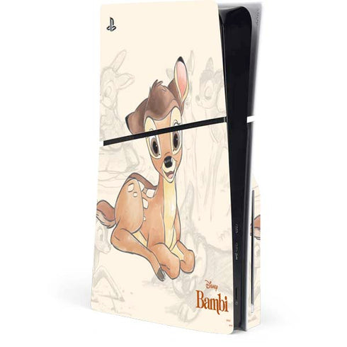 Disney Bambi Sketched Portrait PS5 Slim Disk Console Skin