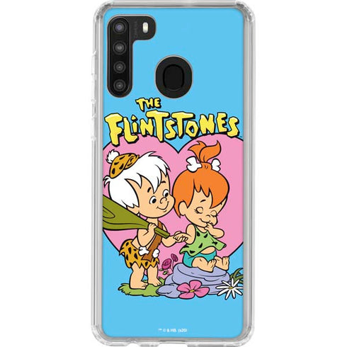 The Flinstones Bamm-Bamm and Pebbles Galaxy A21 Clear Case