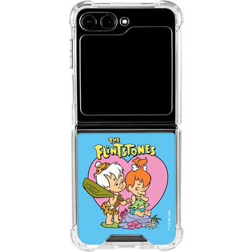 The Flinstones Bamm-Bamm and Pebbles Galaxy Z Flip5 5G Clear Case