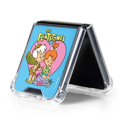 The Flinstones Bamm-Bamm and Pebbles Galaxy Z Flip5 5G Clear Case