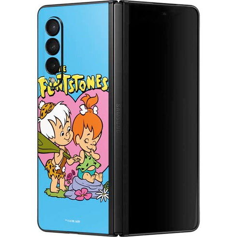 The Flinstones Bamm-Bamm and Pebbles Galaxy Z Fold3 5G Skin