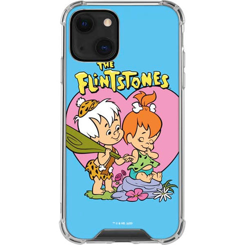 The Flinstones Bamm-Bamm and Pebbles iPhone 14 Plus Clear Case