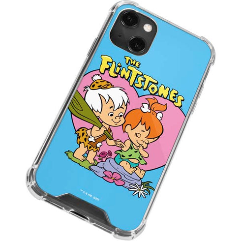 The Flinstones Bamm-Bamm and Pebbles iPhone 14 Plus Clear Case