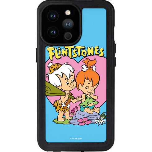 The Flinstones Bamm-Bamm and Pebbles iPhone 14 Pro Max Waterproof Case