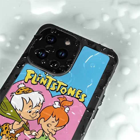 The Flinstones Bamm-Bamm and Pebbles iPhone 14 Pro Max Waterproof Case