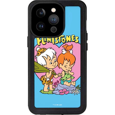 The Flinstones Bamm-Bamm and Pebbles iPhone 14 Pro Waterproof Case
