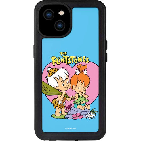 The Flinstones Bamm-Bamm and Pebbles iPhone 15 Plus Waterproof Case