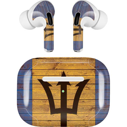 Barbados Flag Dark Wood AirPods Pro 2nd Gen Skin