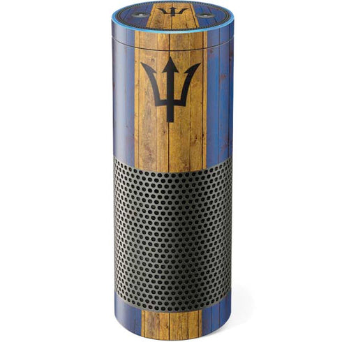 Barbados Flag Dark Wood Amazon Echo Skin