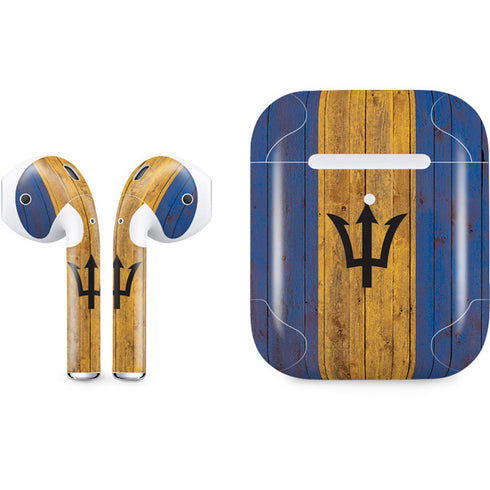 Barbados Flag Dark Wood Apple AirPods 2 Skin