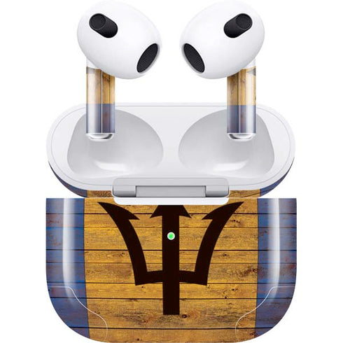 Barbados Flag Dark Wood Apple AirPods (3rd Gen 2021) Skin