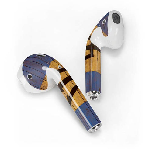 Barbados Flag Dark Wood Apple AirPods Skin