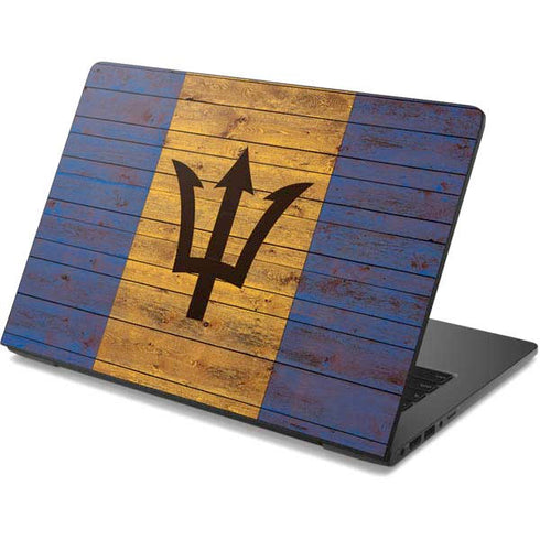 Barbados Flag Dark Wood Dell Chromebook Skin