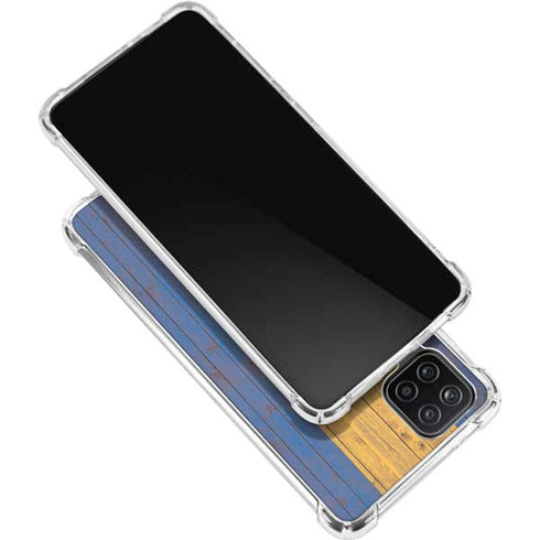 Barbados Flag Dark Wood Galaxy A12 Clear Case