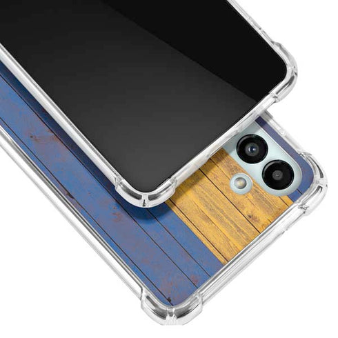 Barbados Flag Dark Wood Galaxy A13 5G Clear Case