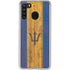 Barbados Flag Dark Wood Galaxy A21 Clear Case