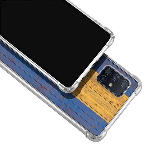 Barbados Flag Dark Wood Galaxy A51 5G Clear Case