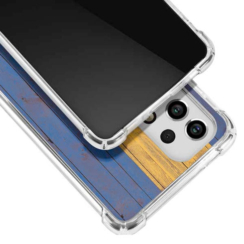 Barbados Flag Dark Wood Galaxy A53 5G Clear Case