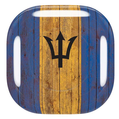 Barbados Flag Dark Wood Galaxy Buds Live Skin