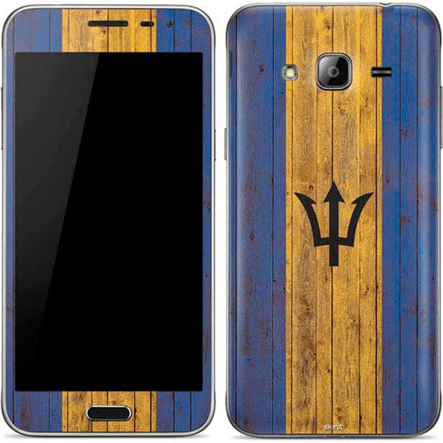 Barbados Flag Dark Wood Galaxy J3 Skin