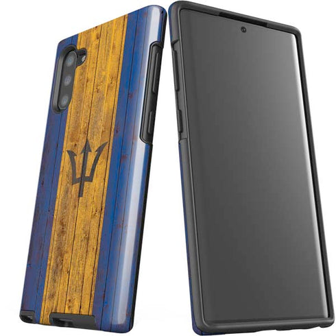 Barbados Flag Dark Wood Galaxy Note 10 Pro Case