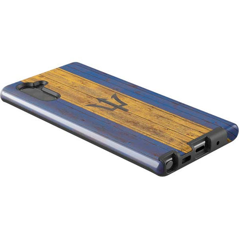 Barbados Flag Dark Wood Galaxy Note 10 Pro Case