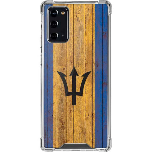 Barbados Flag Dark Wood Galaxy Note20 5G Clear Case